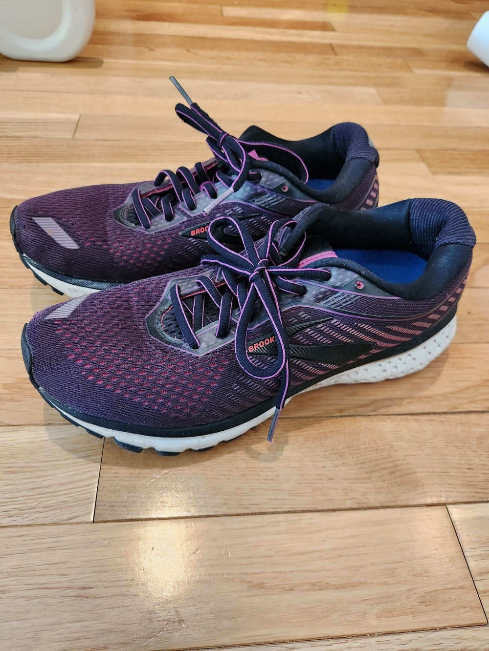 Brooks Women's Ghost 12 Purple Tennis Shoes Running Powerstep Insert, Size 9